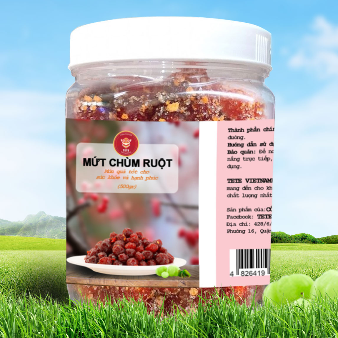 MỨT CHÙM RUỘT TETE 500 gram