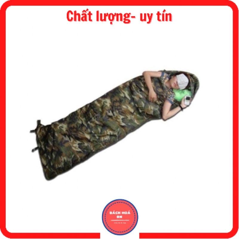 Túi Ngủ Du Lịch Thái Lan Chèn Bông Kiểu Xanh Rằn Ri 3 Lớp Cao Cấp