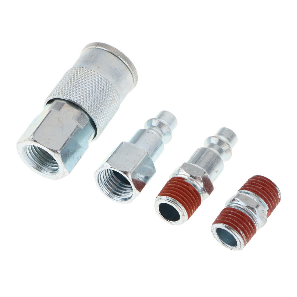 4pcs Universal Quick Release Coupler Set 1/4" Air Hose Connector Fitting NPT