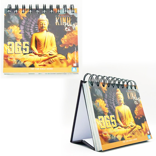 Kinh Pháp Cú - 365 Ngày Sống Theo Lời Phật Dạy ( Kiểu Lò Xo Để Bàn In Màu )