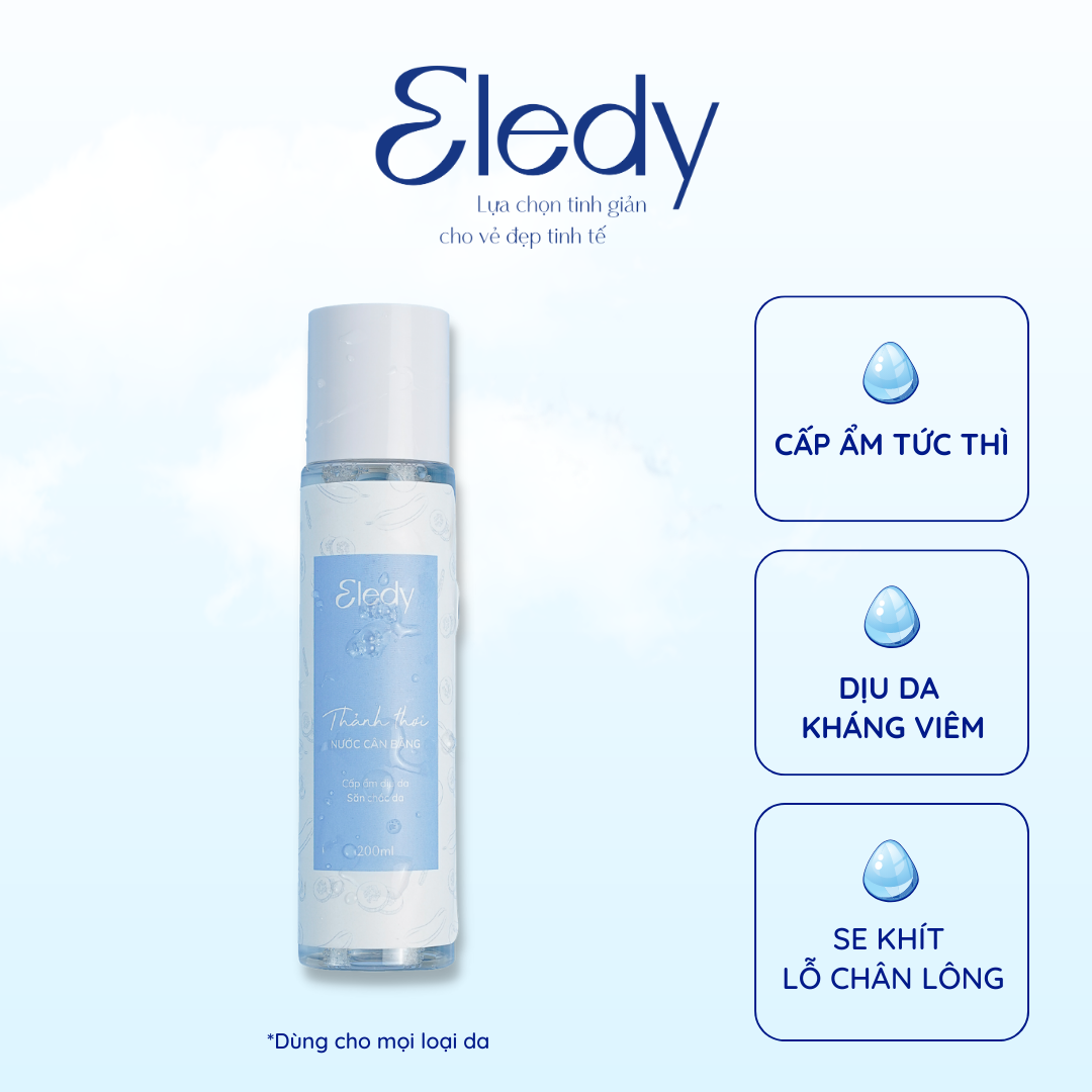 Nước cân bằng da Thảnh Thơi ELEDY cấp ẩm dịu nhẹ se khít lỗ chân lông 200ml