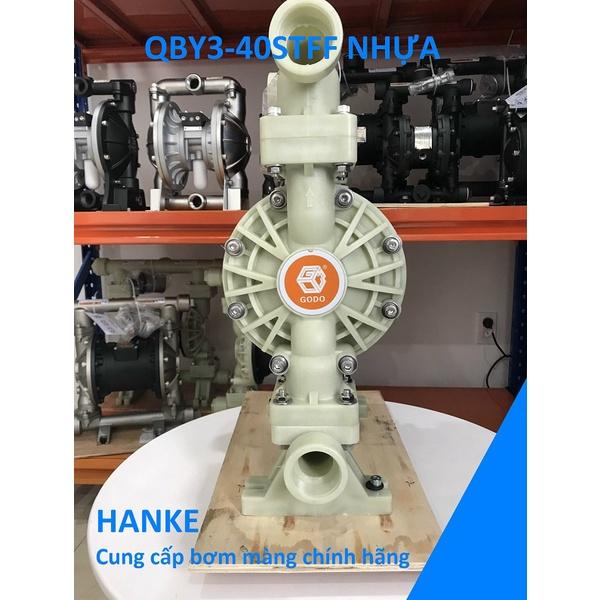 Máy bơm màng khí nén thân nhựa PP, GODO QBY3-40STFF