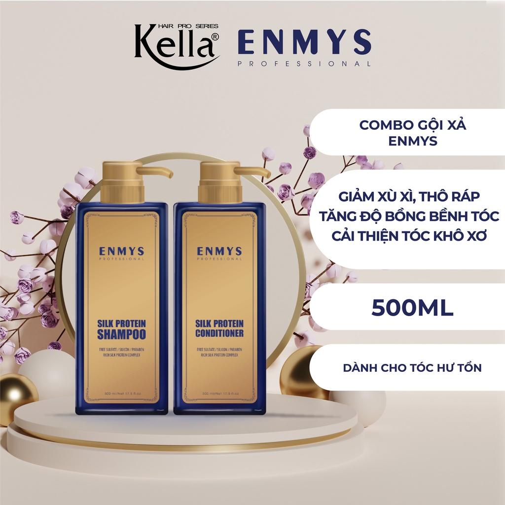 Combo dầu gội xả Enmys Silk Protein (Chai 500ml)