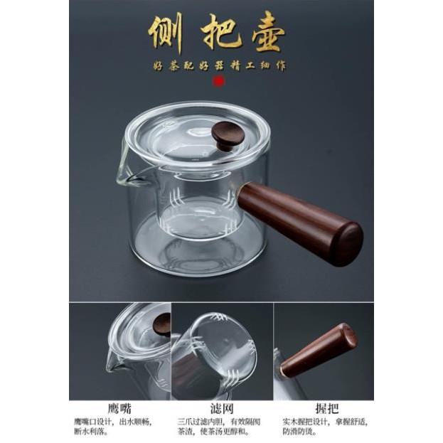 Pha trà cán gỗ dung tích 600ml