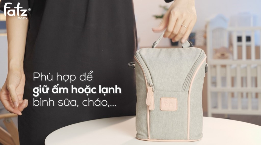 Túi giữ nhiệt bình sữa đôi Fatzbaby kèm 2 đá khô unimom