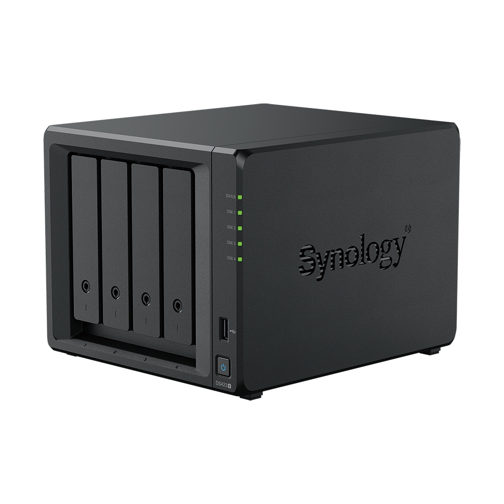 Bộ lưu trữ mạng NAS Synology DS423+ CPU Intel Celeron J4125 4-core 2.0GHz, RAM 2GB, LAN 2x 1GbE, 4 khay ổ cứng - Hàng chính hãng