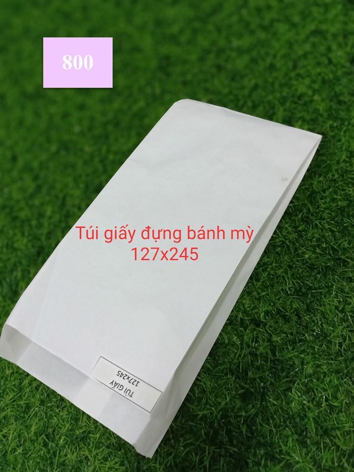 Combo 100 Túi Giấy Kraft Trắng Cho Bánh Mì - Khoai Chiên - Gà Rán - Ăn Vặt