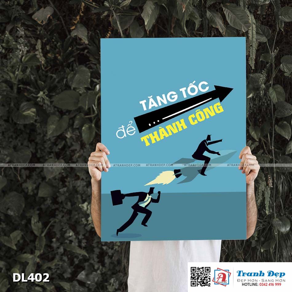 Tranh động lực trang trí phòng làm việc - Tăng tốc để thành công - v2 - DL402