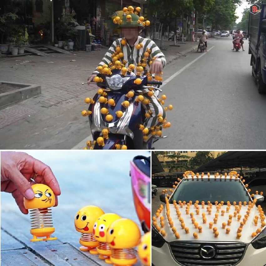 Combo 10 Thú Nhún Lò Xo Emoji Trang Trí - 10 Mẫu Ngẫu Nhiên Khác Nhau