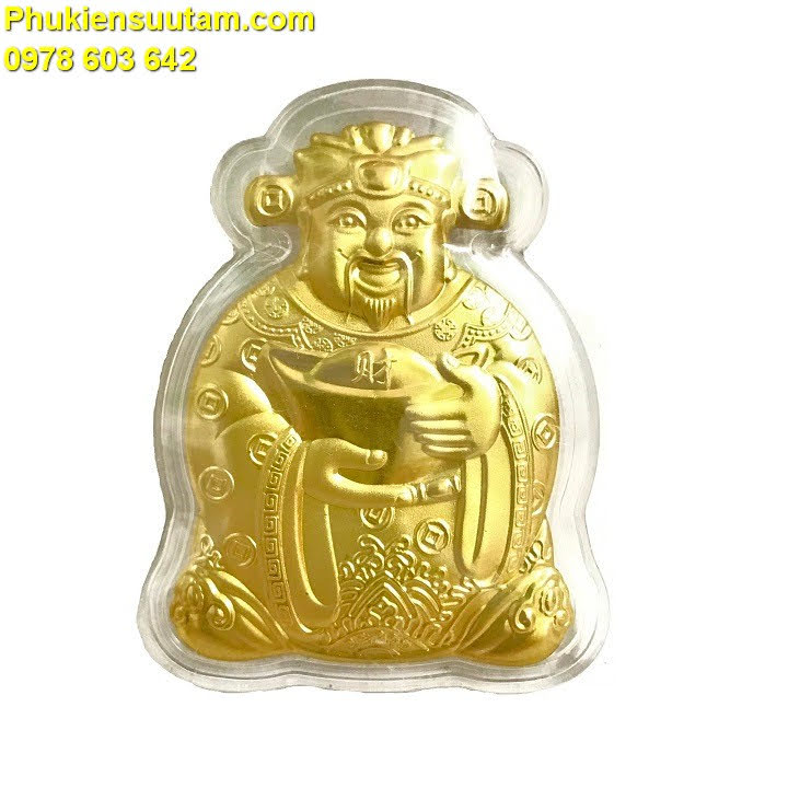 Combo 50 Ông Thần Tài Mạ Vàng Tặng Túi Gấm Lộc, Dùng để treo trong nhà, trên cây hoa mai, Làm quà tặng ý nghĩa dịp Lễ, Tết, kích thước 5 x 4cm, màu vàng - TMT Collection - SP005491