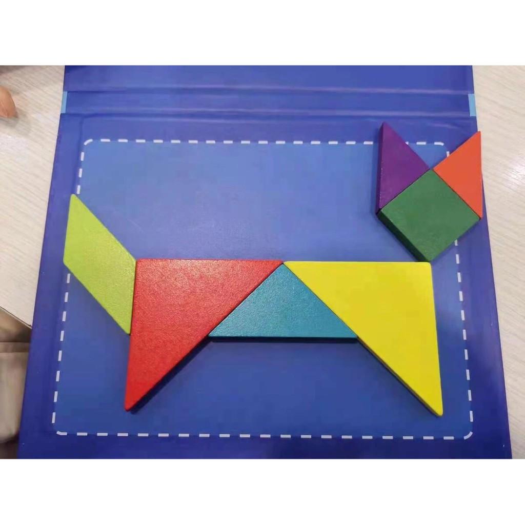 GHÉP HÌNH GỖ NAM CHÂM TANGRAM PHÁT TRIỂN TRÍ TUỆ