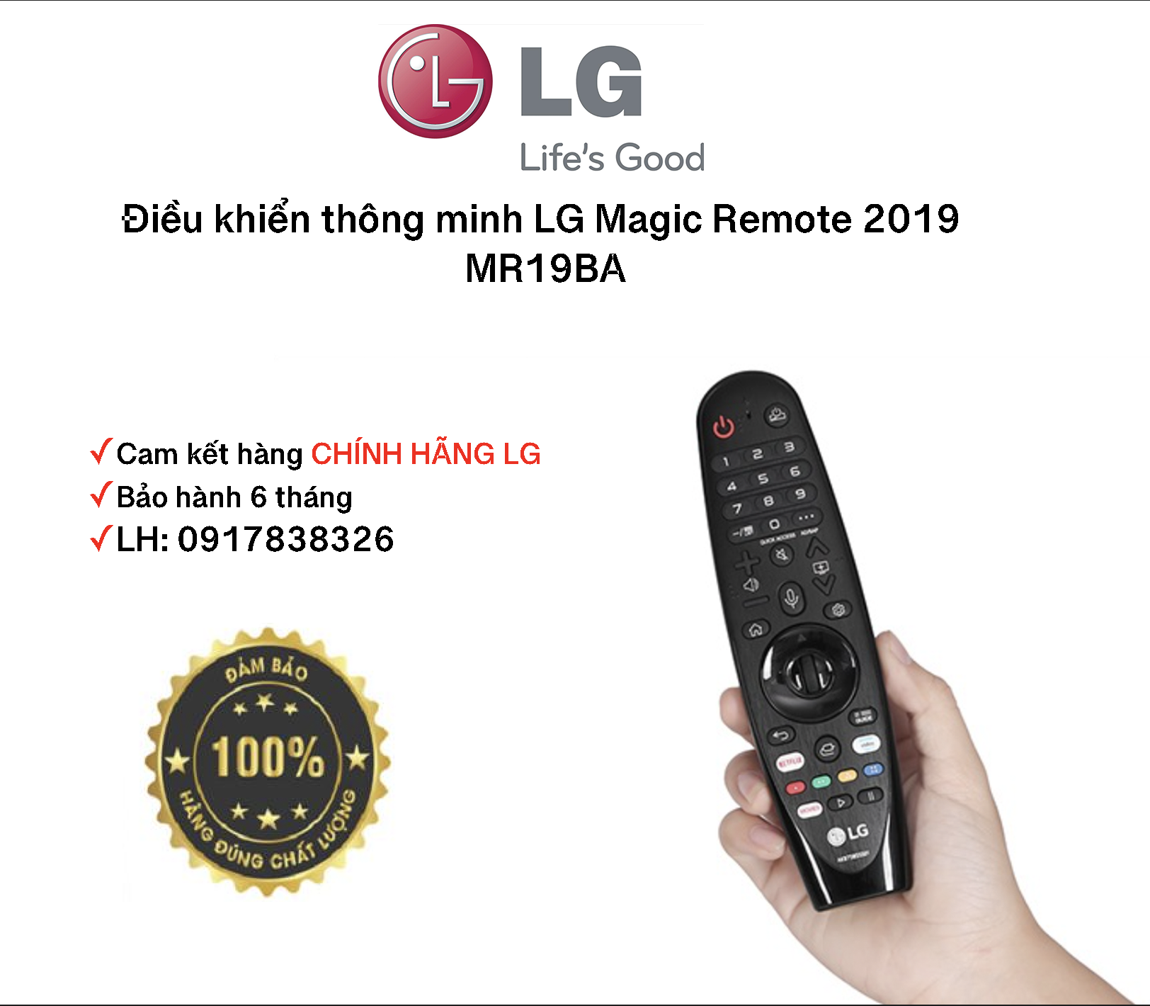 Điều khiển LG Magic GIỌNG NÓI Remote AN-MR19BA cho smart tivi-HÀNG CHÍNH HÃNG