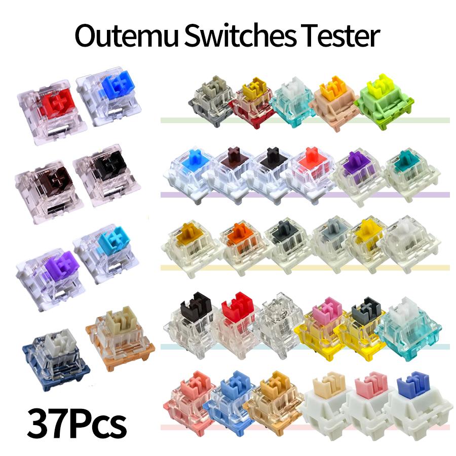 Outemu Công Tắc Máy Bàn Phím Cơ Xanh Đỏ Nâu Đen Tím Xanh Vàng Bạc Trục Trắng Im Lặng Tùy Chỉnh Chơi Game