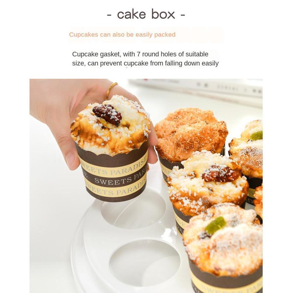 2X Cake Cupcake Muffin Carrier Holder 7 cup Server Clear