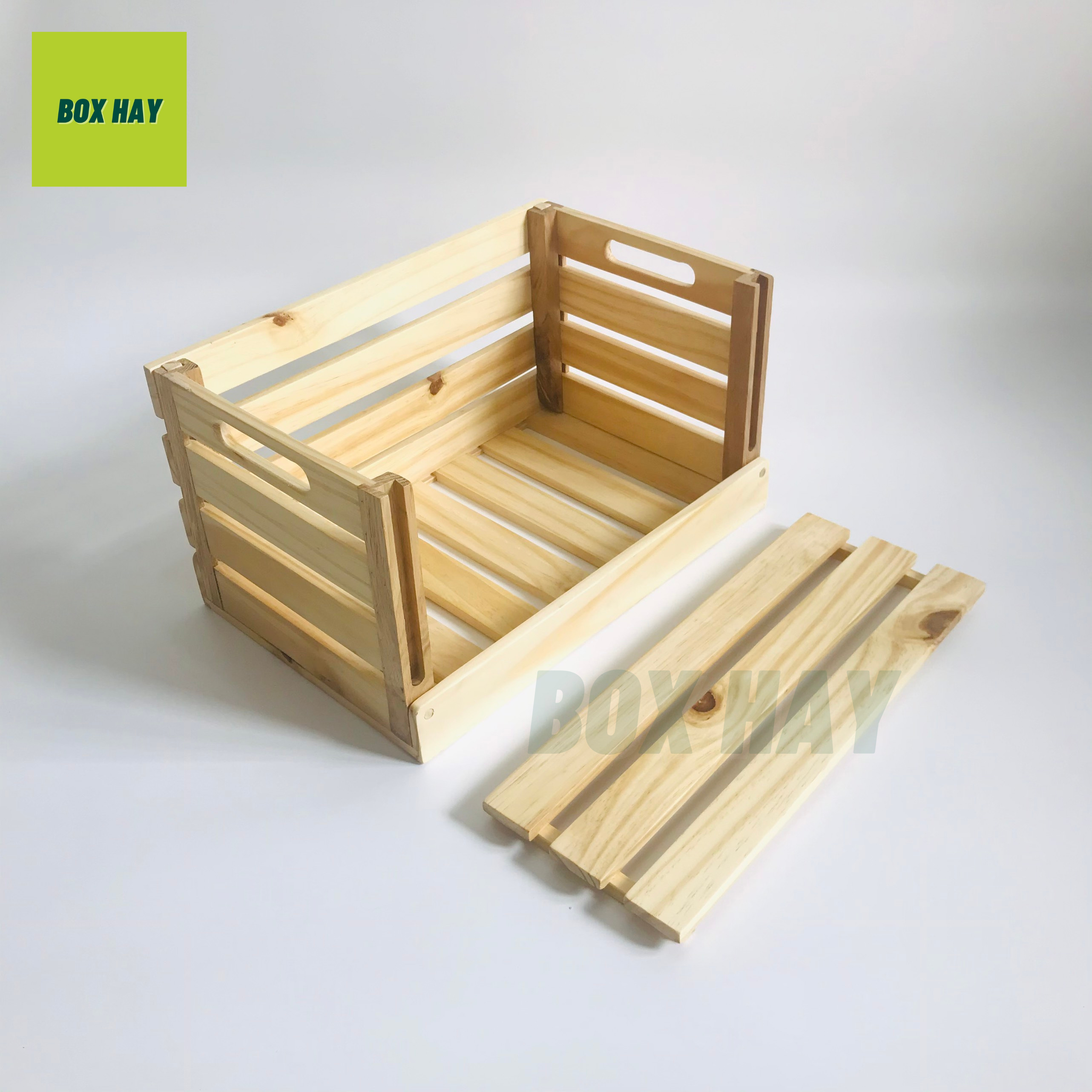 Thùng Gỗ Pallet, Thùng Gỗ Đa Năng Lắp Ráp, Hộp Khay Gỗ Pallet Decor Làm Đôn Chậu Gỗ, Bàn Trà, Thùng Đựng Đồ Chơi