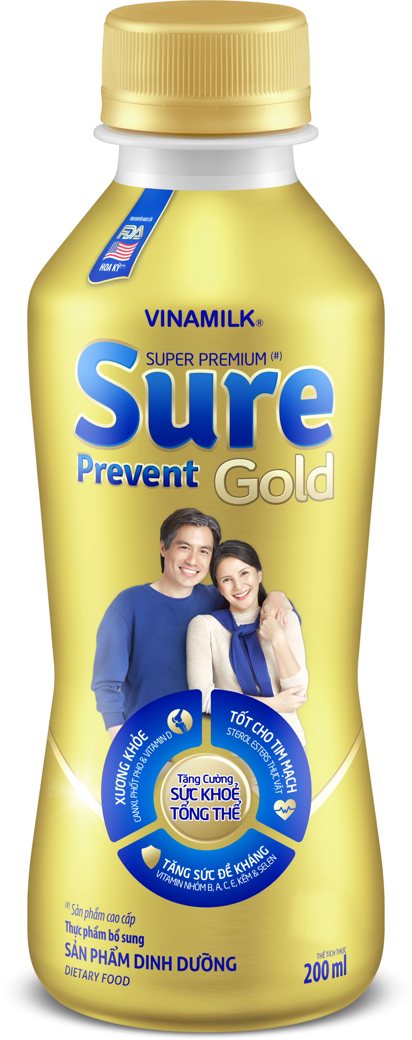 Sản phẩm dinh dưỡng Vinamilk Sure Prevent Gold Chai 200ml