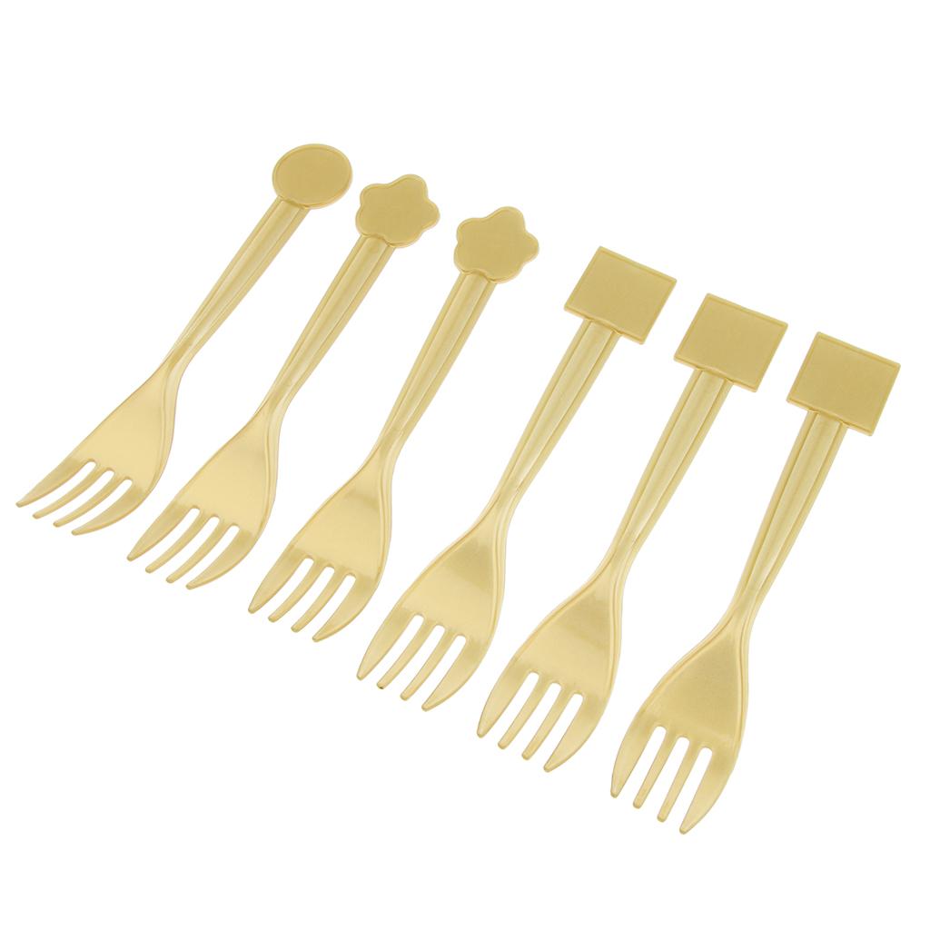 4x6pcs Disposable Plastic Cutlery Fork Kid Party Tableware Baby Shower Decor