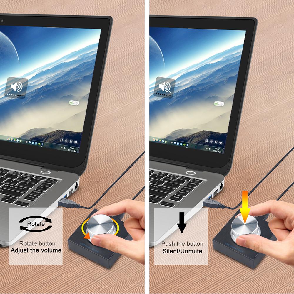 Điều khiển âm lượng USB Bộ điều chỉnh âm lượng Bộ điều khiển âm lượng Điều khiển âm thanh kỹ thuật số từ xa Một phím tắt Chức năng Cắm và chạy