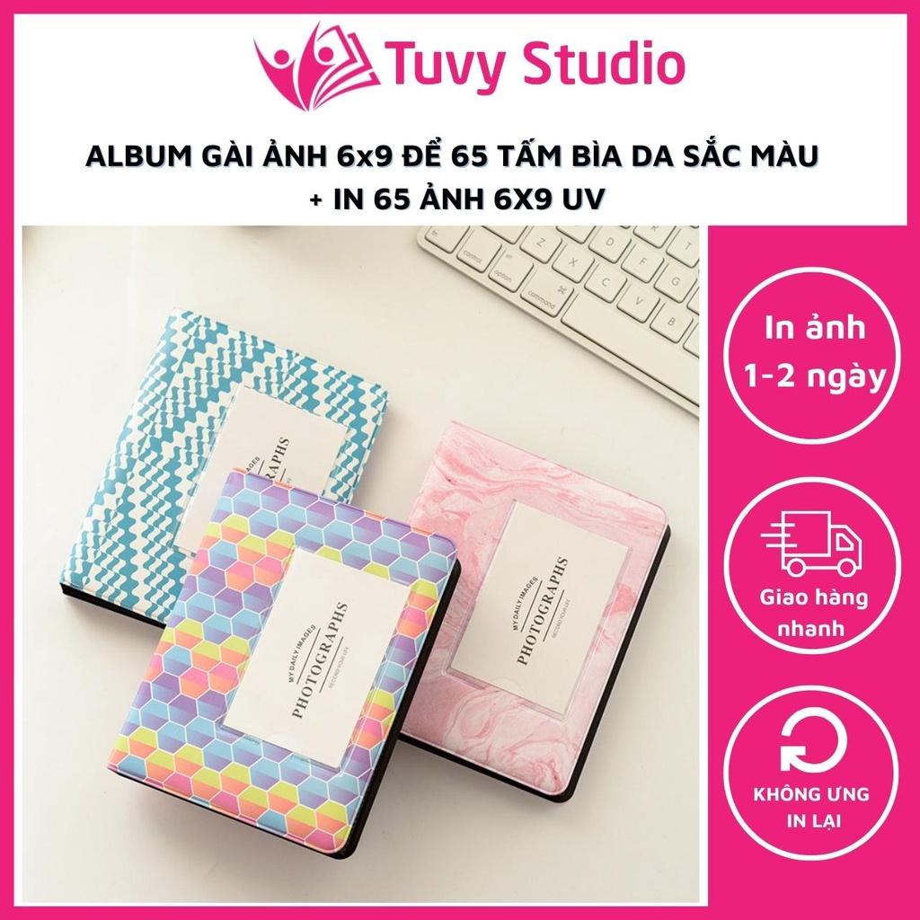 Album ảnh 6x9 mini bìa da sắc màu đựng 64 ảnh và 1 ảnh bìa binder đựng card, lomocard quà tặng Tú Vy Studio
