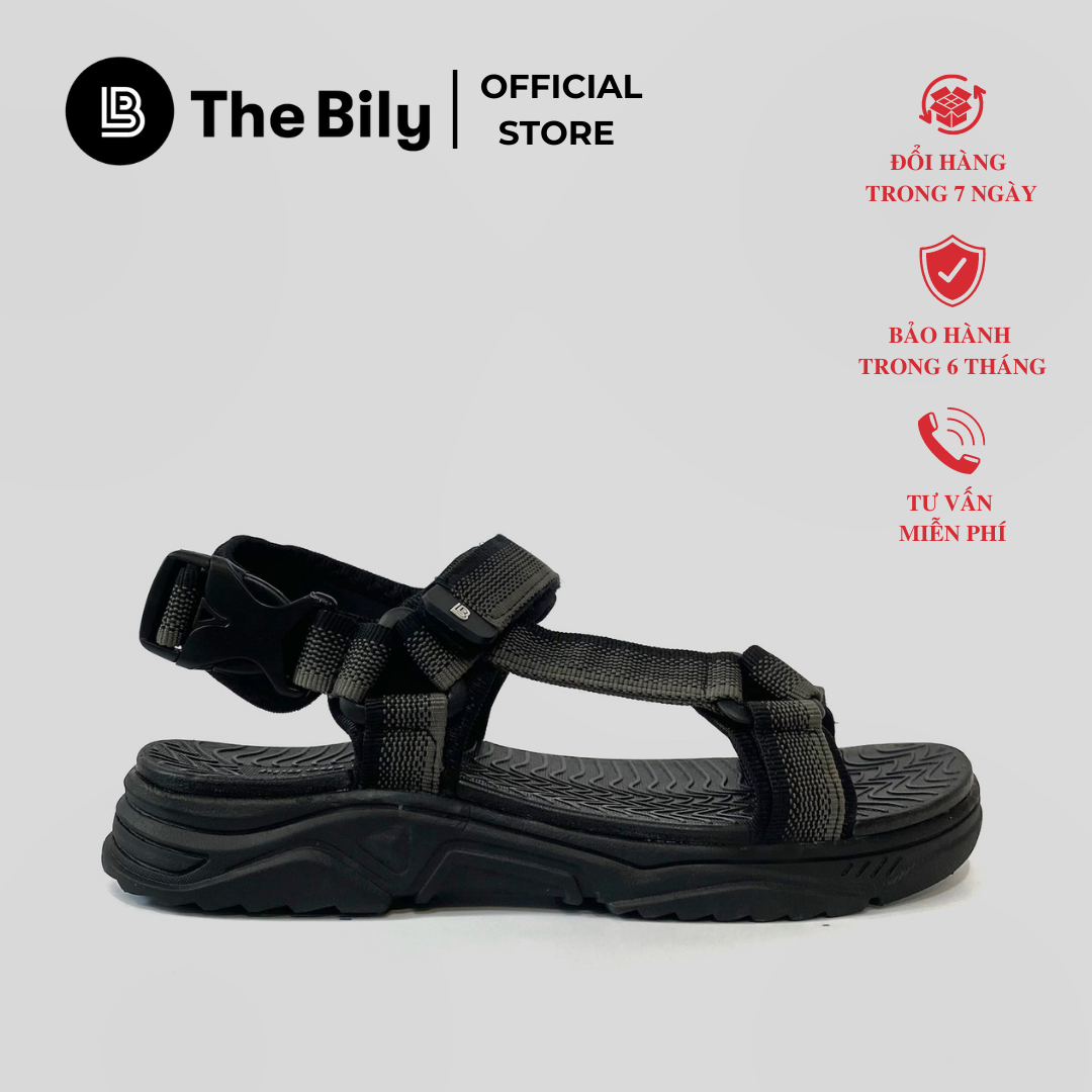 Giày Sandal Nam The Bily Quai Chéo - Xám Thổ Cẩm BL01XTC