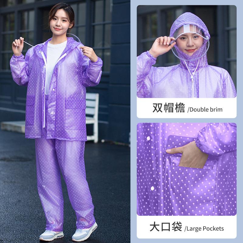 Áo mưa và quần đi mưa phong cách mới nhất phù hợp với loại chia đôi dành cho phụ nữ dành cho người lớn thân dài chống bão xe điện quần áo chống thấm nước áo mưa nữ