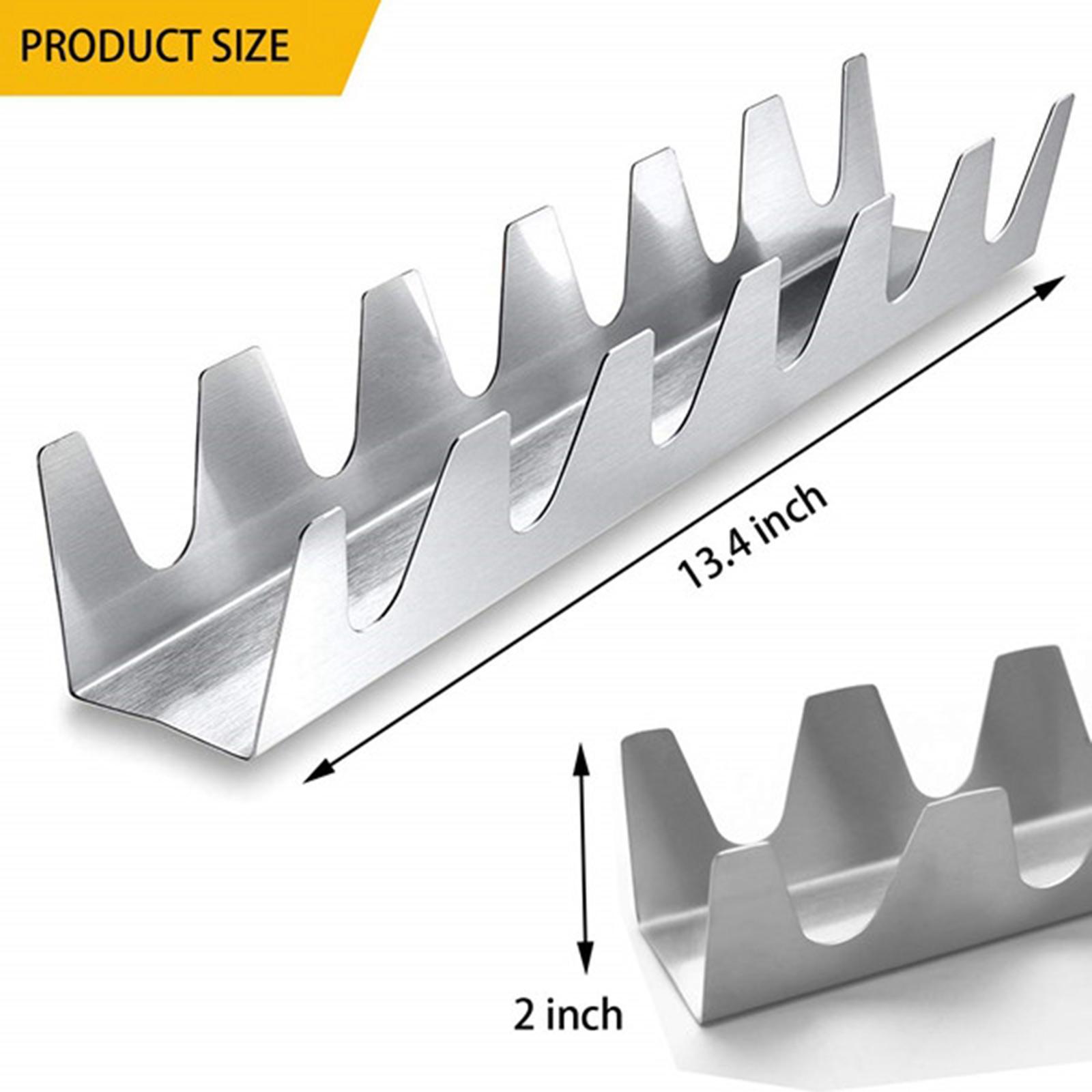 Stainless Steel Taco Holder Stand Server for Mexican Pancakes Tortillas