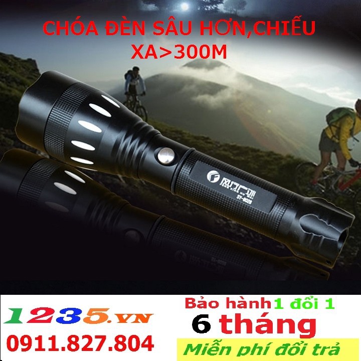 Đèn pin cầm tay soi siêu xa siêu sáng FX-8028,đèn pin led cầm tay chống nước,đèn pin đi phượt