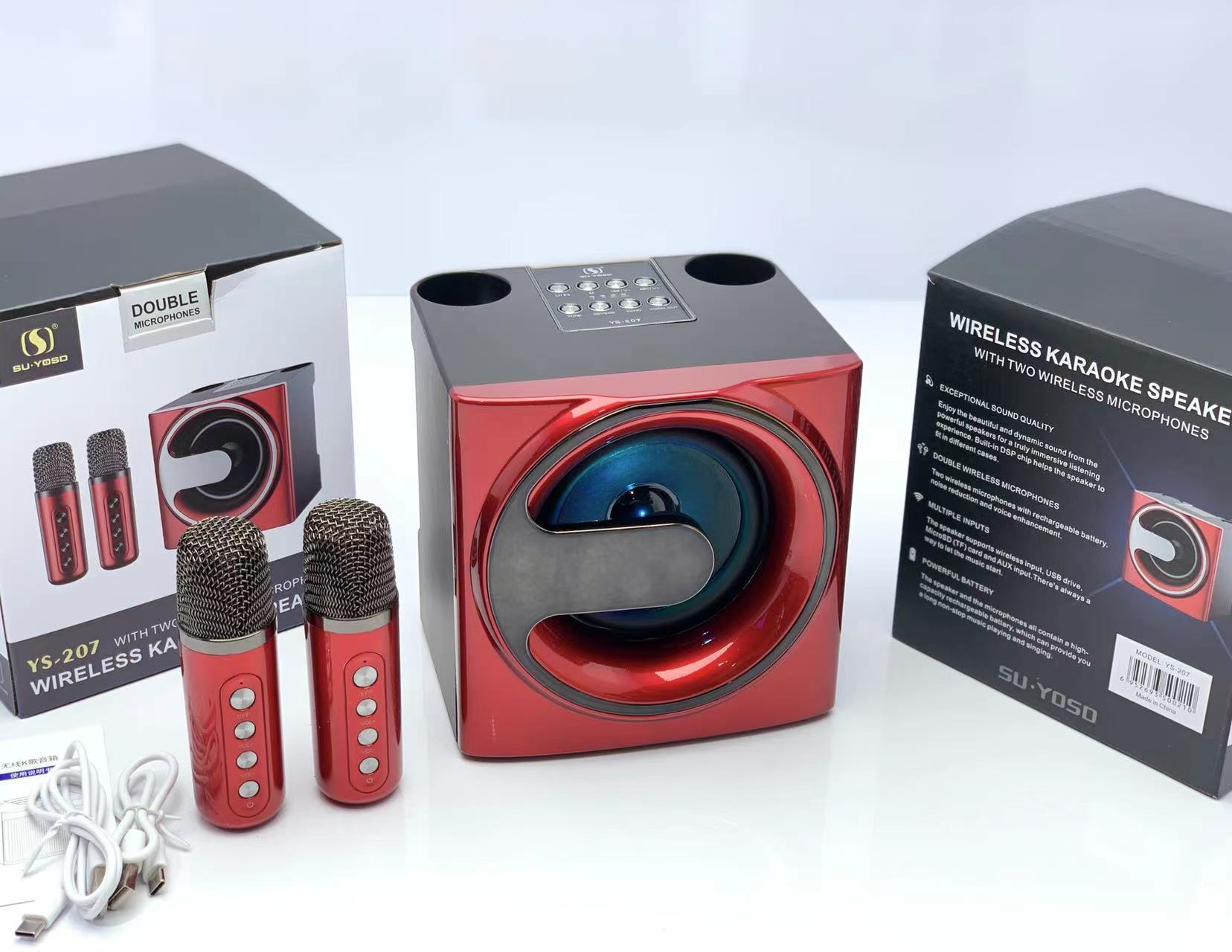 Loa Karaoke Bluetooth YS-207 Kèm 2 Micro Không Dây