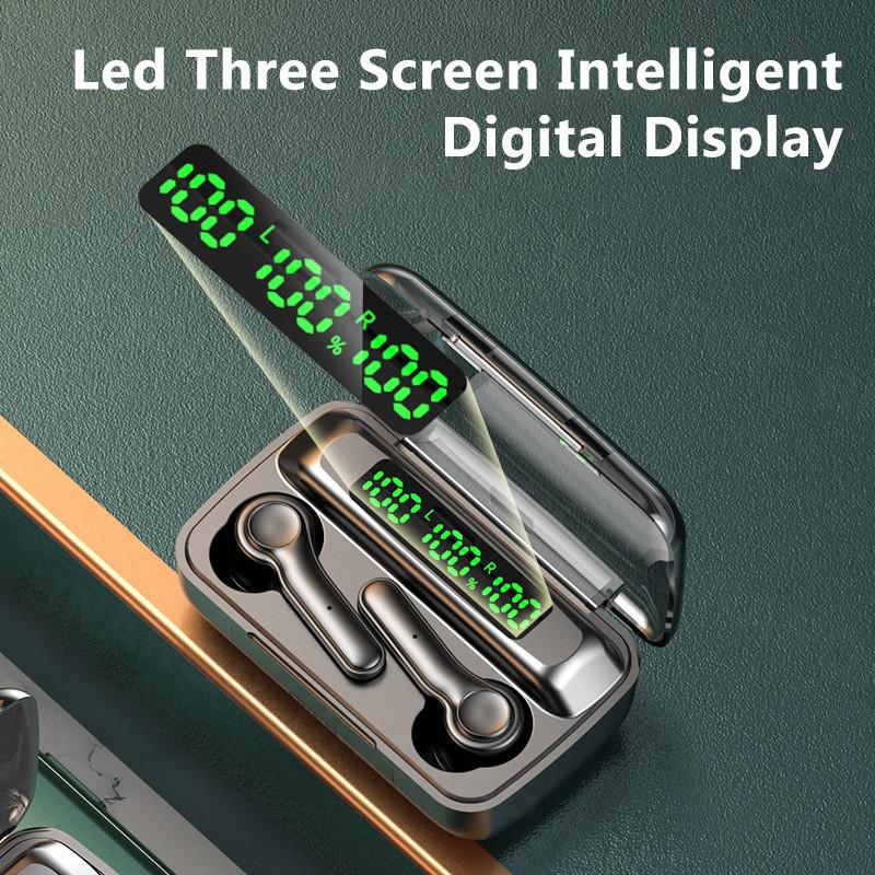 Bluetooth Tai Nghe Có Mircrophone V5.0 9D Stereo Âm Thanh Loại Bỏ Tiếng Ồn Tai Nghe Không Dây Điều Khiển Cảm Ứng Chống Nước Tai Nghe