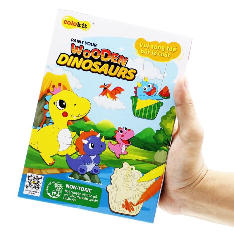 Bộ Tranh Gỗ Tô Màu DIY Paint Your Wooden Dinosaurs - Colorkit KIT-C031