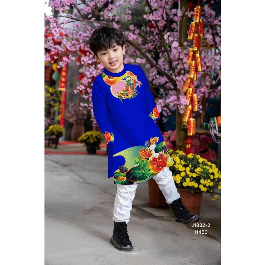 Áo dài cách tân hình rồng hoa Sen