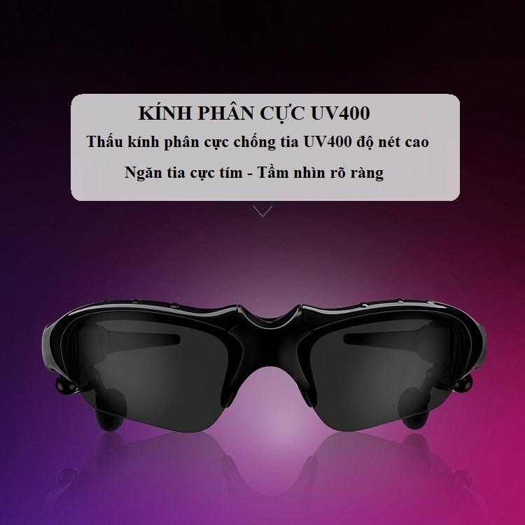 Tai Nghe Thể Thao Huqu Glasses Thiết Kế Dạng Kính Mắt Trẻ Trung Thời Trang - Di Chuyển Trên Đường Thuận Lợi - Hàng Chính Hãng