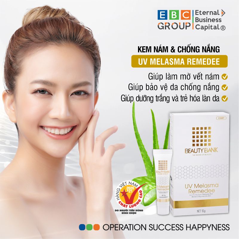 [BEAUTY BANK] UV Melasma Remedee chiết xuất rau má giúp chống nắng, mờ nám, dưỡng trắng, trẻ hóa làn da