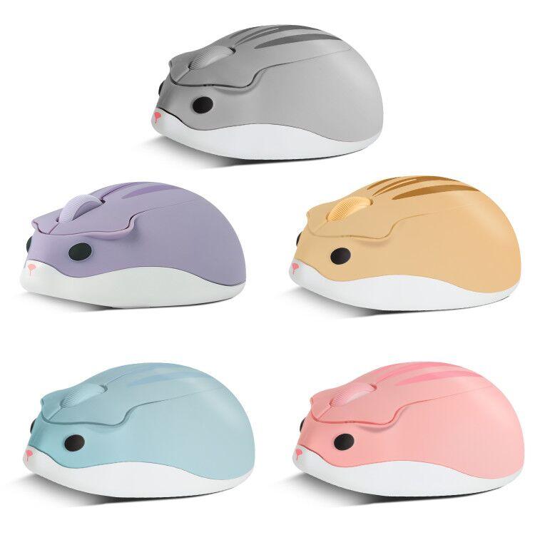 Hoạt Hình Dễ Thương Không Dây Chuột Quang Máy Tính Cổng USB Mini Chuột 1600DPI Chuột Hamster Thiết Kế Nhỏ Tay Chuột Cho Máy Tính Laptop