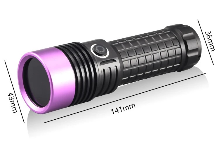 Đèn pin sạc cầm tay tia cực tím (UV) cao cấp Terino D3000-UV  (365nm, 60W)- Hàng chính hãng