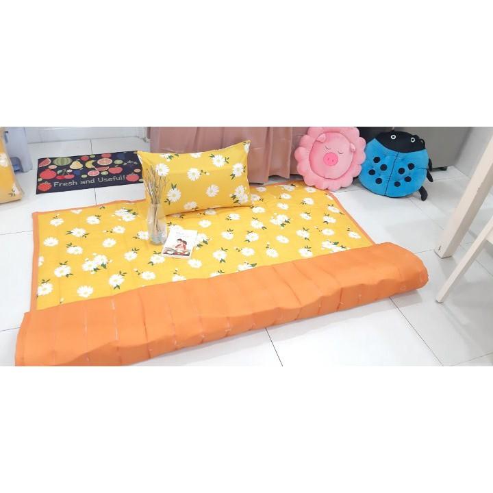 Topper Lót Nệm / Đệm Văn Phòng / Nệm Cuộn Trải Sàn Kiểu Nhật + Kèm 1 Áo Gối : Nhiều Mẫu - Giao Màu Ngẫu Nhiên