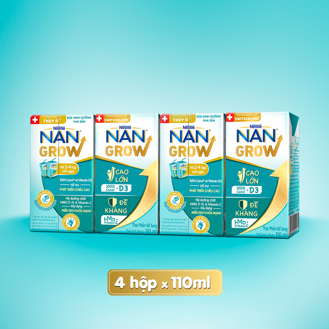 Bộ 2 Thùng 36 hộp Sữa pha sẵn Nestlé NANGROW  sữa mát công thức từ Thụy Sĩ 9(4 x 110ml) - (Bé từ 1 tuổi)