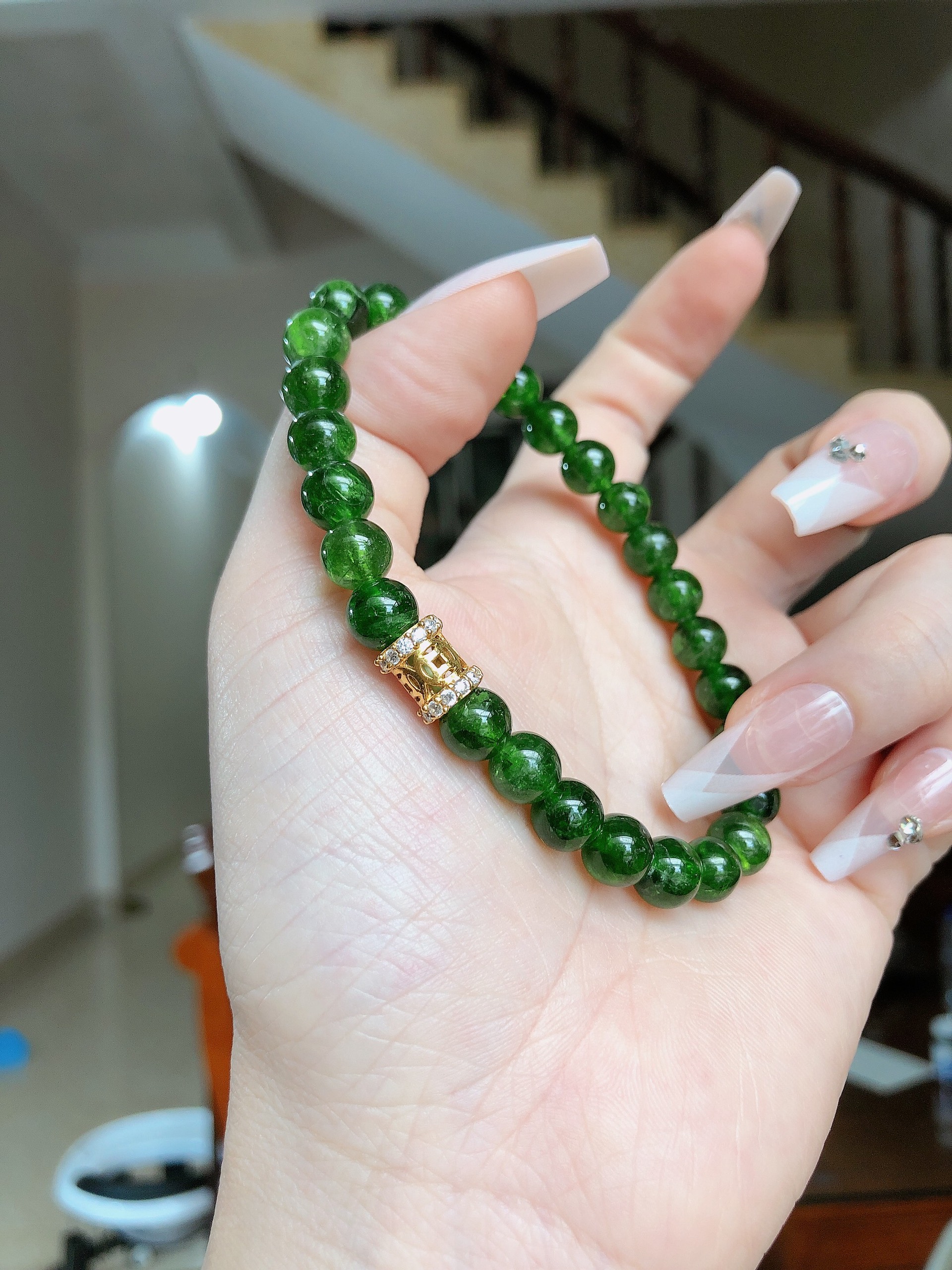 Vòng tay Diopside mix lu thống