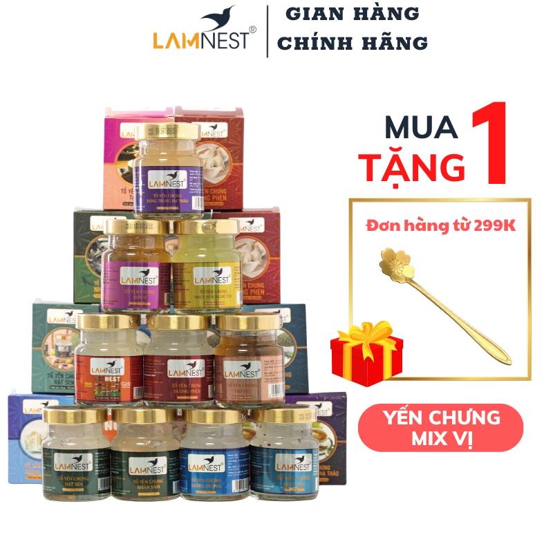 Yến Sào Lamnest Khánh Hòa chưng sẵn mix đủ vị 30% yến hũ 70ml tươi nguyên chất - yensaocaocaplamnest