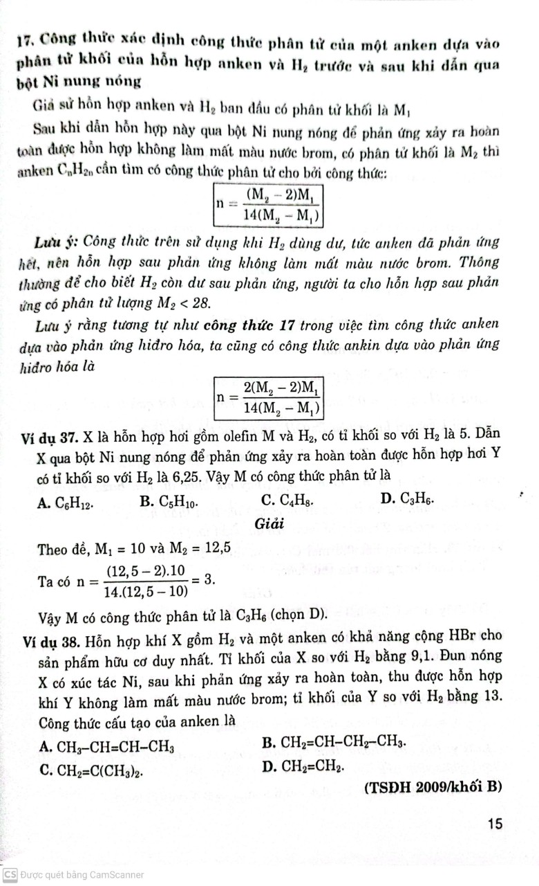 Các Công Thức Giải Nhanh Trắc Nghiệm Hóa Học