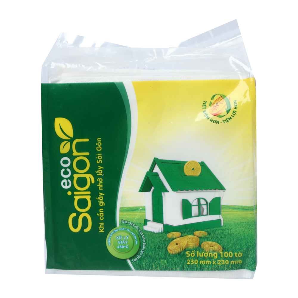 Khăn Giấy Ăn Saigon Eco 1 Lớp 2323 100 Tờ