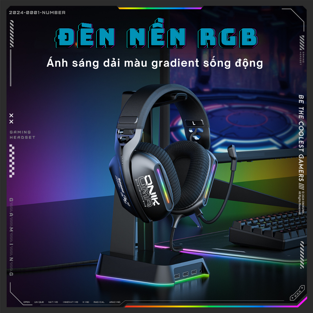 Tai Nghe ONIKUMA X12 - Tai Nghe Hoàn Hảo Cho Game Thủ - Black - Hàng Chính Hãng