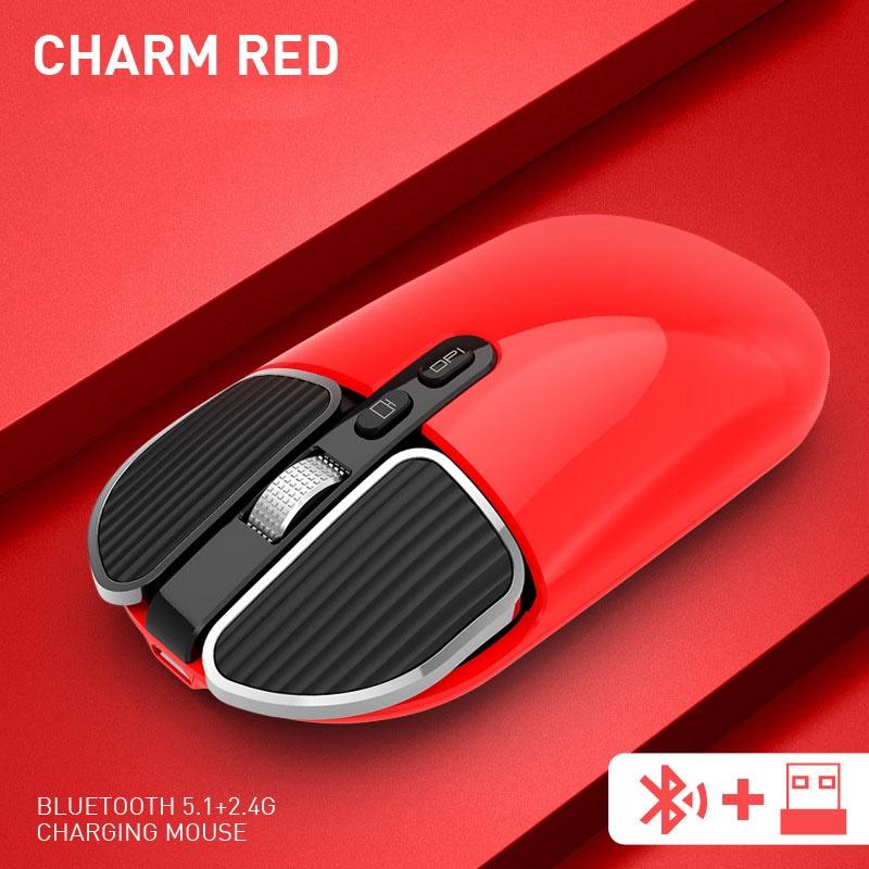 Chuột không dây - Chuột Bluetooth FMOUSE M203 pin sạc siêu mỏng Click chuột slient không tiếng ồn, DPI 1600 - Hàng chính hãng