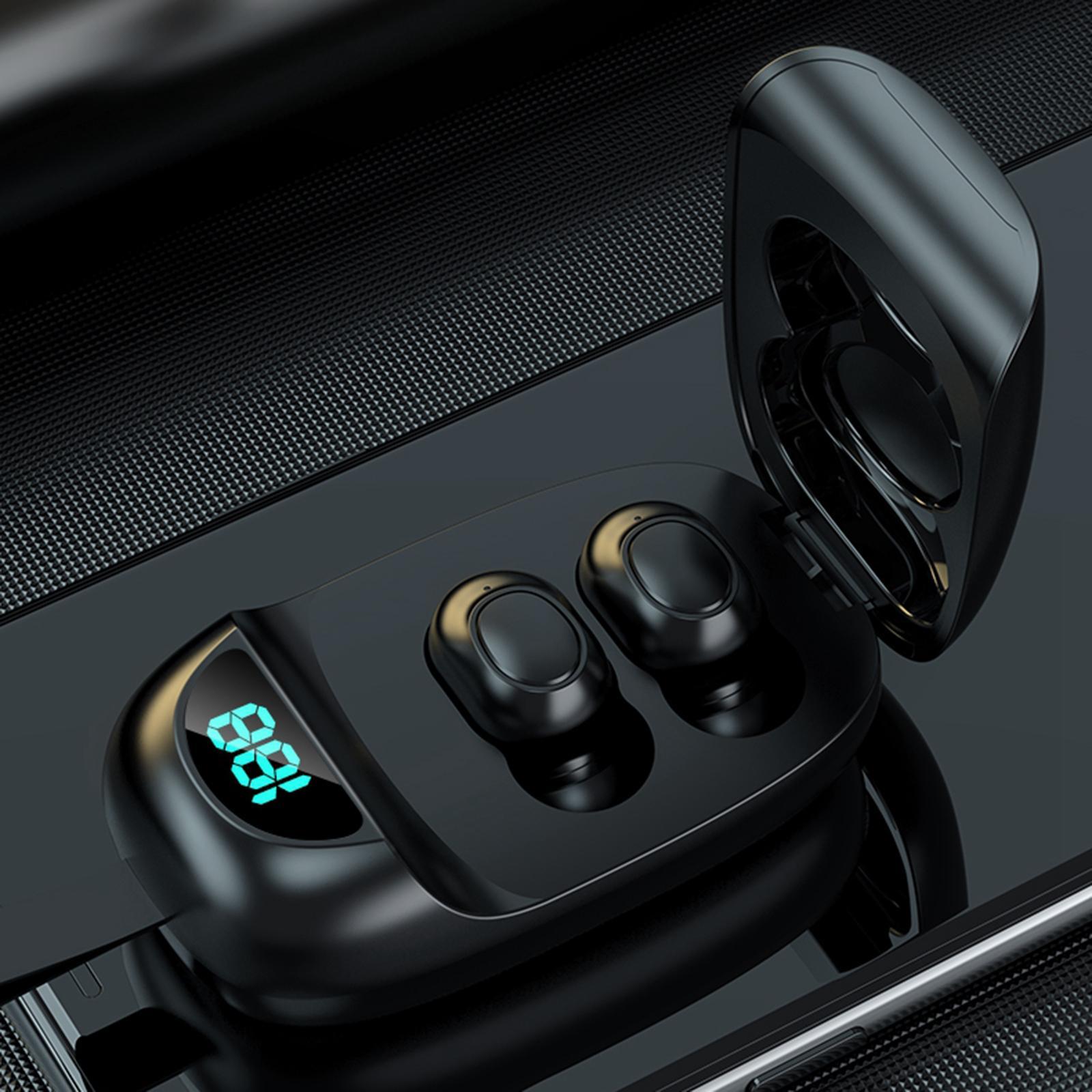 JS25 TWS In-Ear Stereo Bluetooth Earbuds Headphone LCD Power Display Black