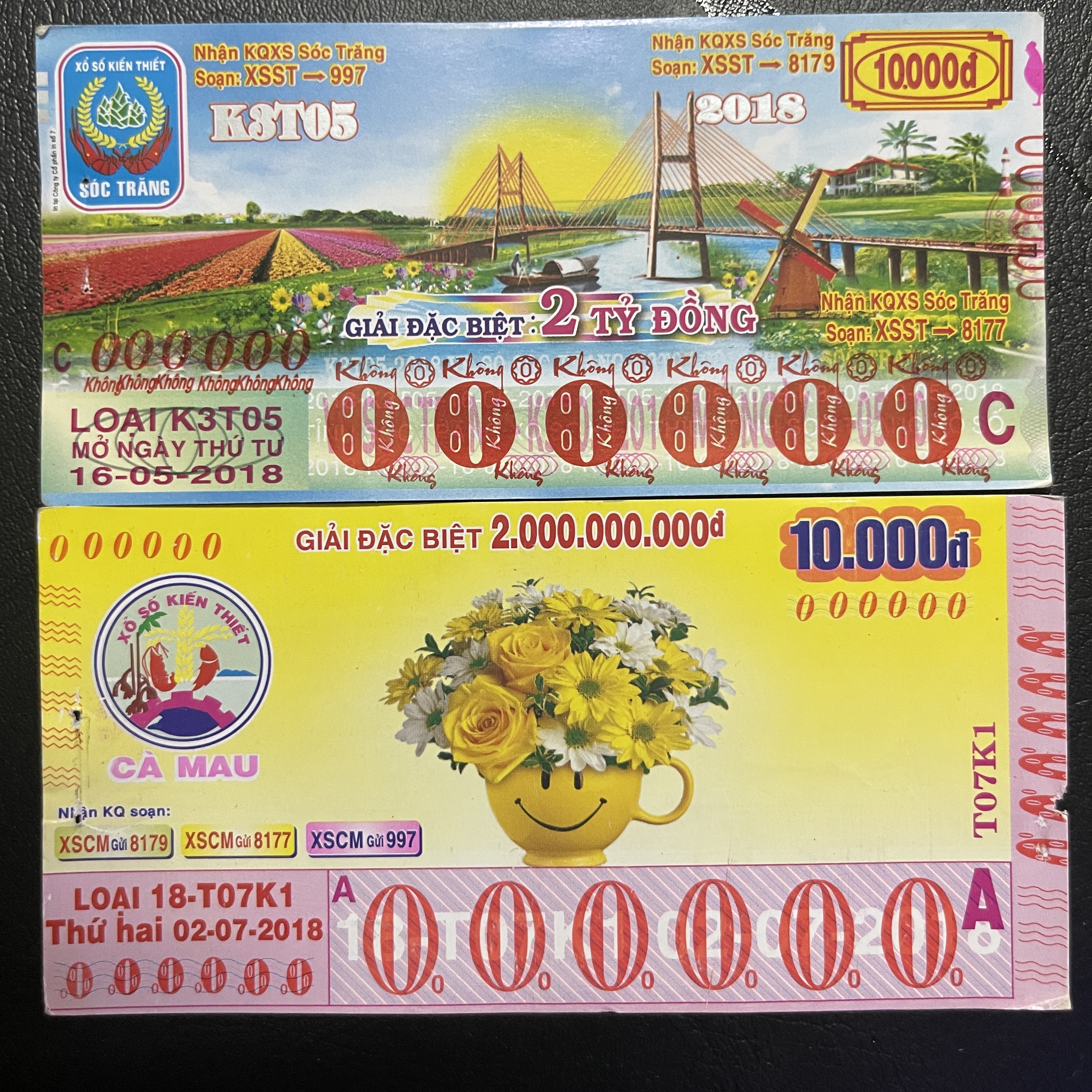Vé số xưa Việt Nam số đẹp seri đẹp 000000 các tỉnh [Vé số xưa sưu tầm]
