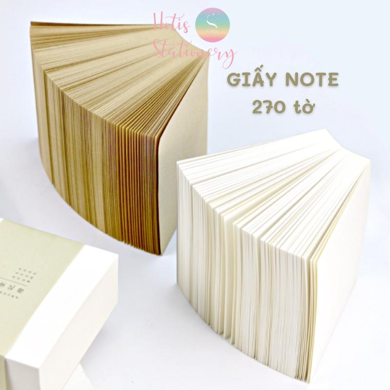 Giấy ghi chú, giấy note basic trơn - Kraft/ Trắng ngà - 270 tờ