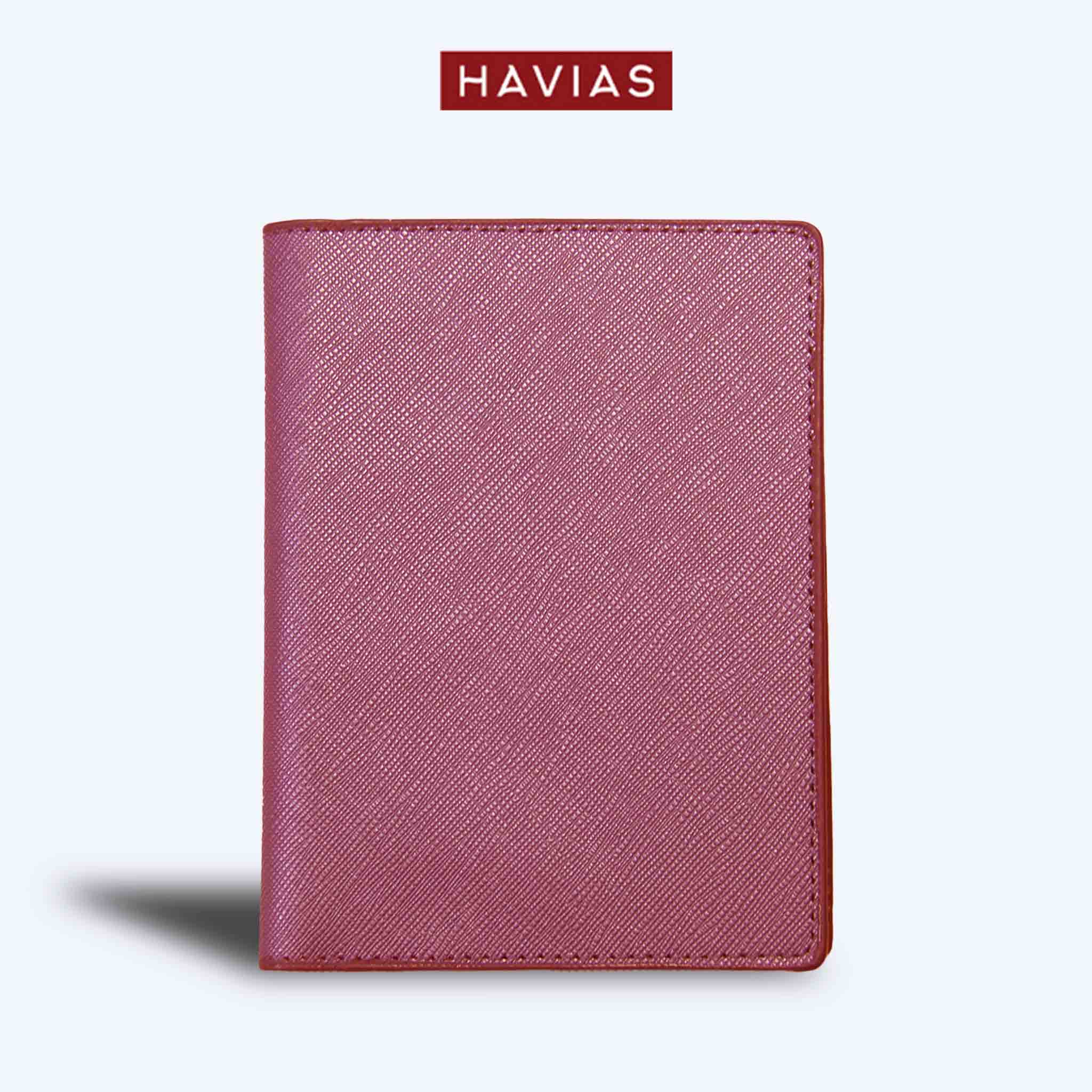 Bao Da Passport VIA HAVIAS Da Saffiano chống trầy chống nước