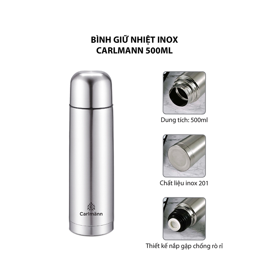 Bình Giữ Nhiệt inox CarLMann BES523 500ml