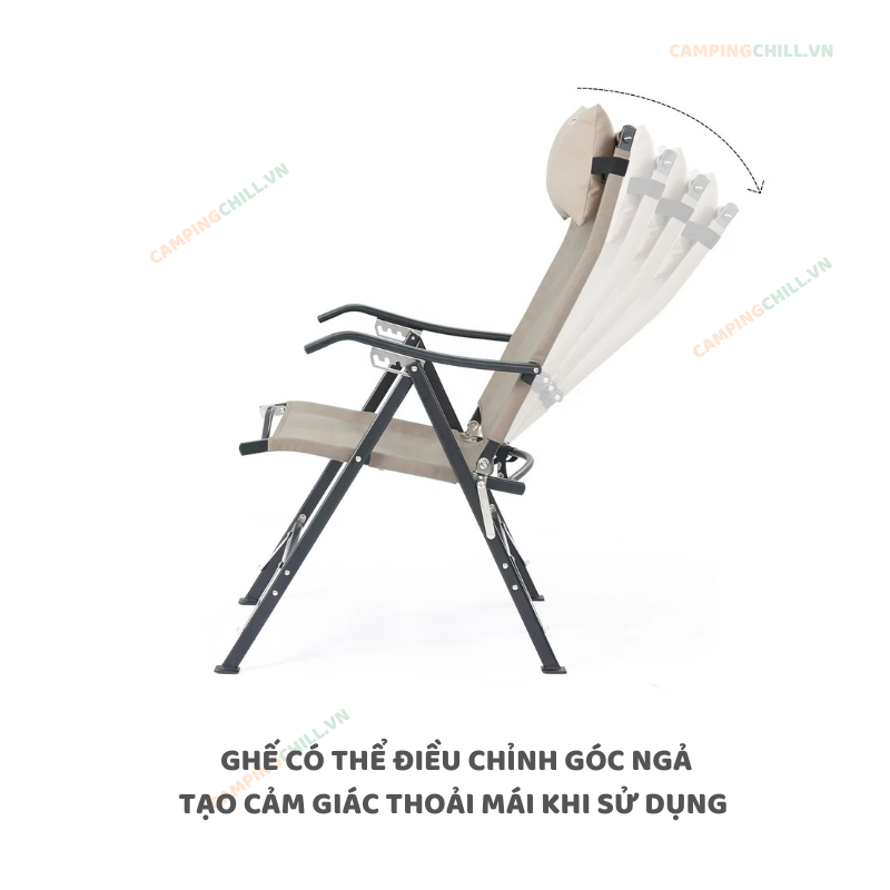 GHẾ XẾP THƯ GIÃN CẮM TRẠI DÃ NGOẠI ĐIỂU CHỈNH 4 MỨC NH22JU013