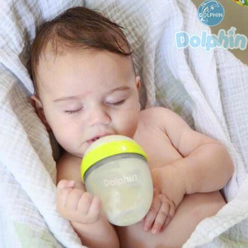 Bình sữa Silicone cao cấp Dolphin cổ rộng 150ml - DP049